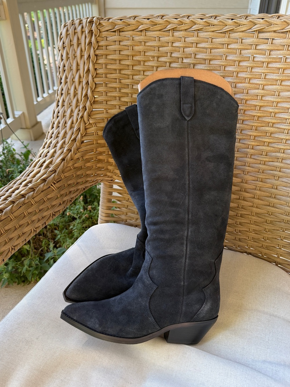 Marc Fisher LTD Ander Suede Western Knee High Pointed Toe Boots Womens 7.5